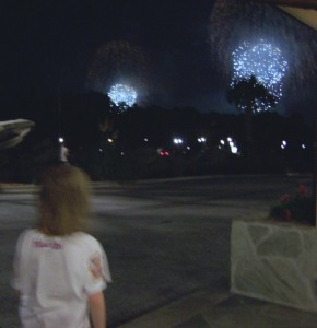 Victoria watching the fireworks